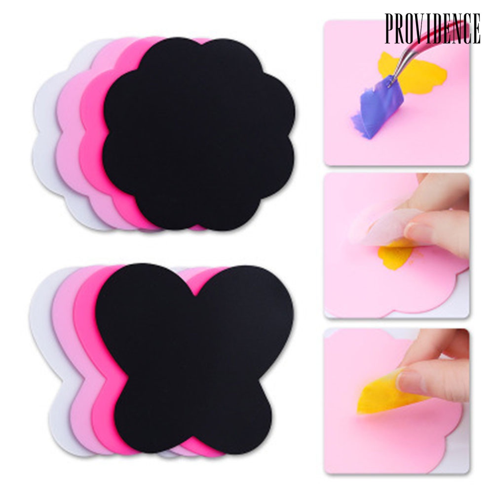 Providence 2Pcs Silicone Mixing Butterfly Round Painting Palette Nail Art Pad Coloring Tool