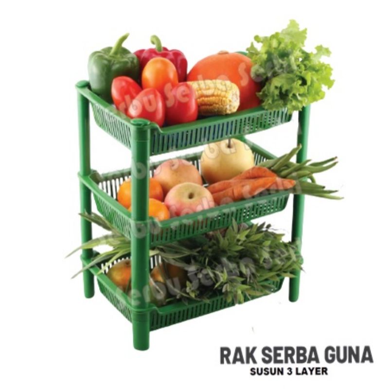 Rak susun 3 / Rak serbaguna / Rak Kosmetik / Rak mini susun 3 / Rak bumbu