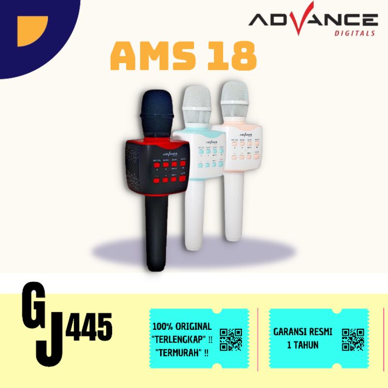 Advance Audio AMS 18 Speaker Mic Karoke Bluetooth Murah Garansi 1 tahun