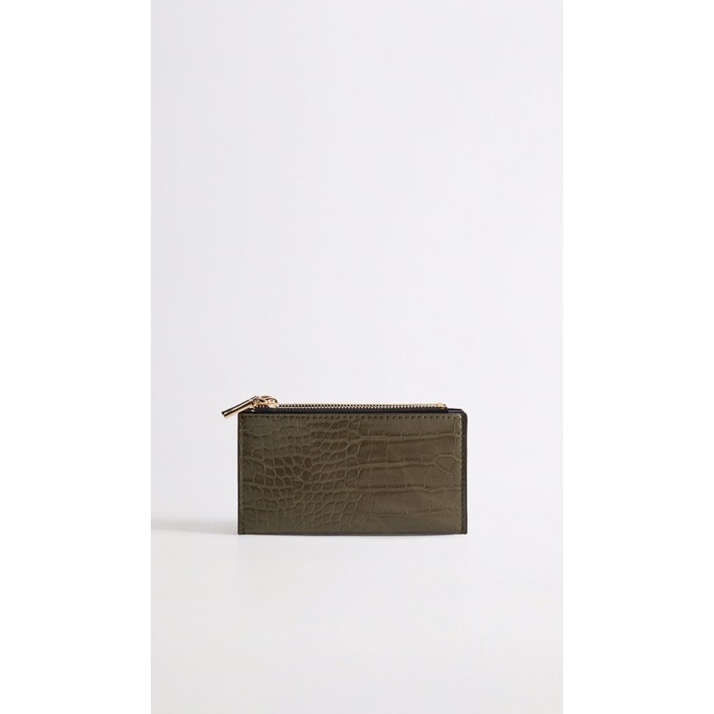 MANGO Croc-effect zipper purse