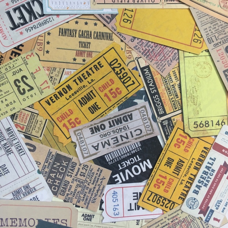 

[OUR JOURNAL] 7 pcs VINTAGE TICKET, old ticket design DECORATIVE VINTAGE PAPER FOR JOURNALLING IDEAS