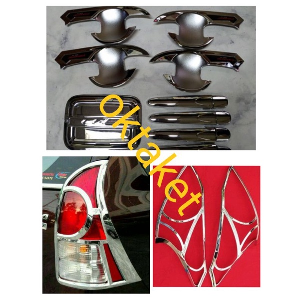 paket lengkap garnish outer handle tank cover all new avanza 2012-2014 hitam chrome