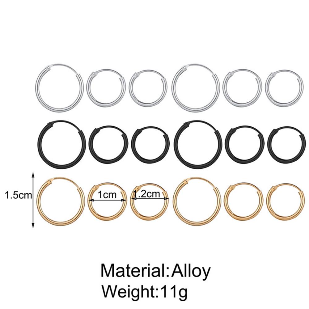 Rebuy Hoop Earrings Wanita Anting Perak Lingkaran Kecil Gaya Punk 3ukuran Perhiasan Fashion