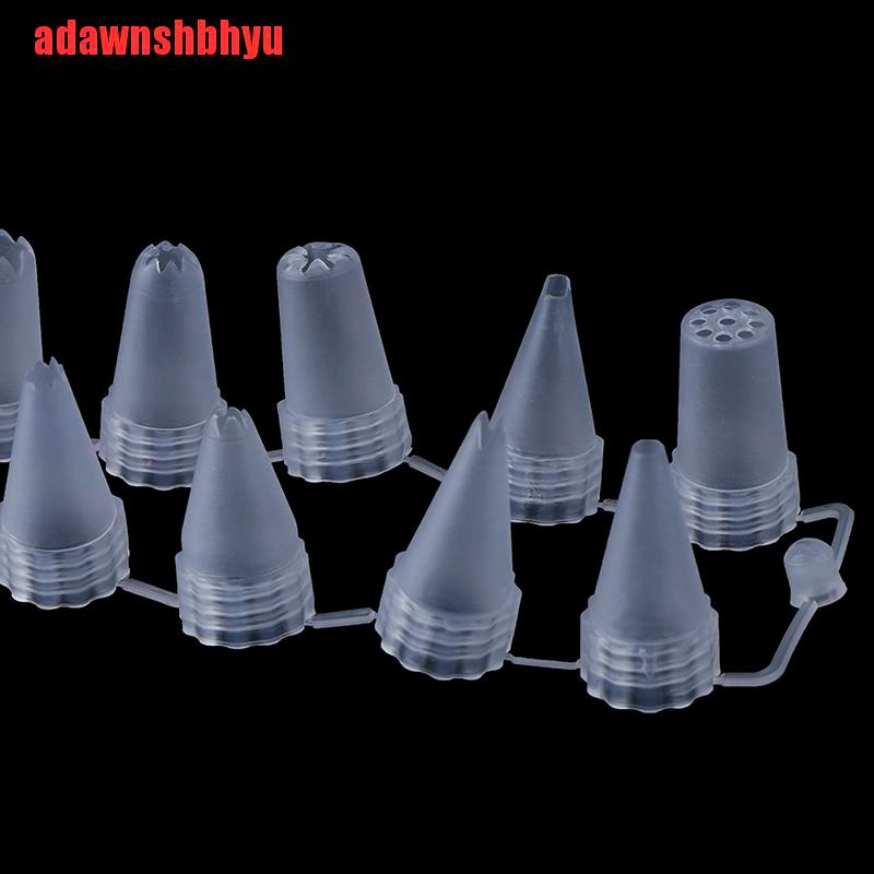 12 Pcs / Set Nozzle Icing Piping Cream Bahan Plastik