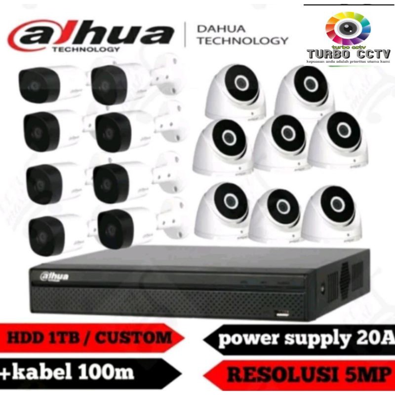 Paket cctv 16 ch Dahua 2mp hdcvi komplit tinggal pasang