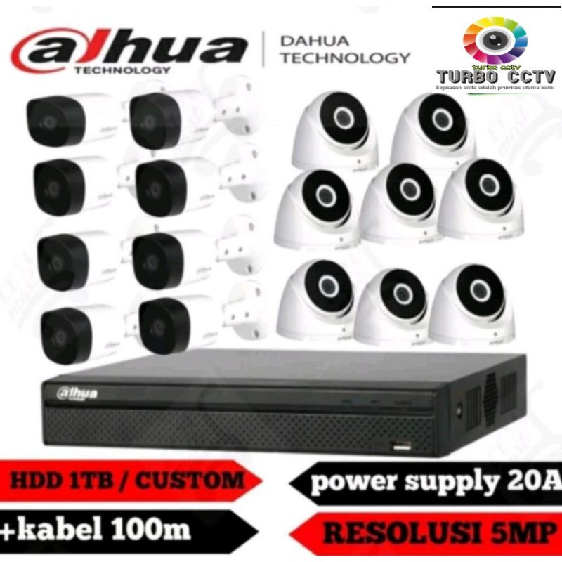 Promo Paket cctv 16 ch Dahua 2mp hdcvi komplit tinggal pasang