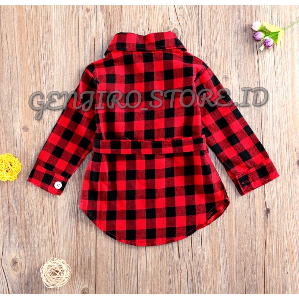 DRESS ANAK/DRESS ANAK KOTAK KOTAK/DRESS ANAK LENGAN PANJANG/KERAH/UNTUK ANAK USIA 6 BULAN - 5 TAHUN/BISA COD