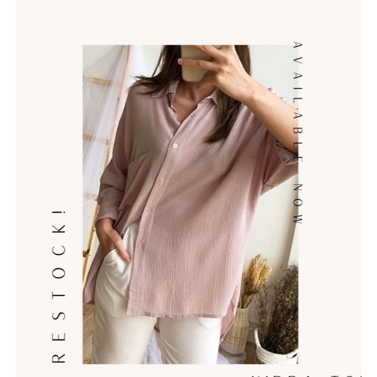 1KG MUAT 5PCS | KIRRA TOP OVERSIZE KEMEJA CRINCLE HITS OOTD ALA SELEBGRAM FASHION GROSIR WANITA TERMURAH