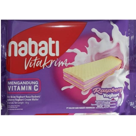 

Nabati Vitakrim Raspberry 50gram mengandung Vitamin C