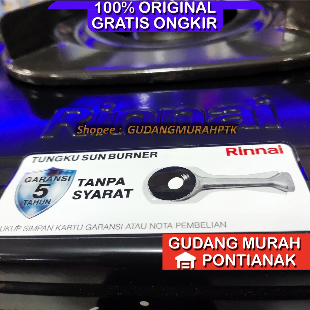 Kompor Gas Rinnai 1 Tungku Sun Burner Api Ekonomis Ri 201 S satu tungku api biru 201s