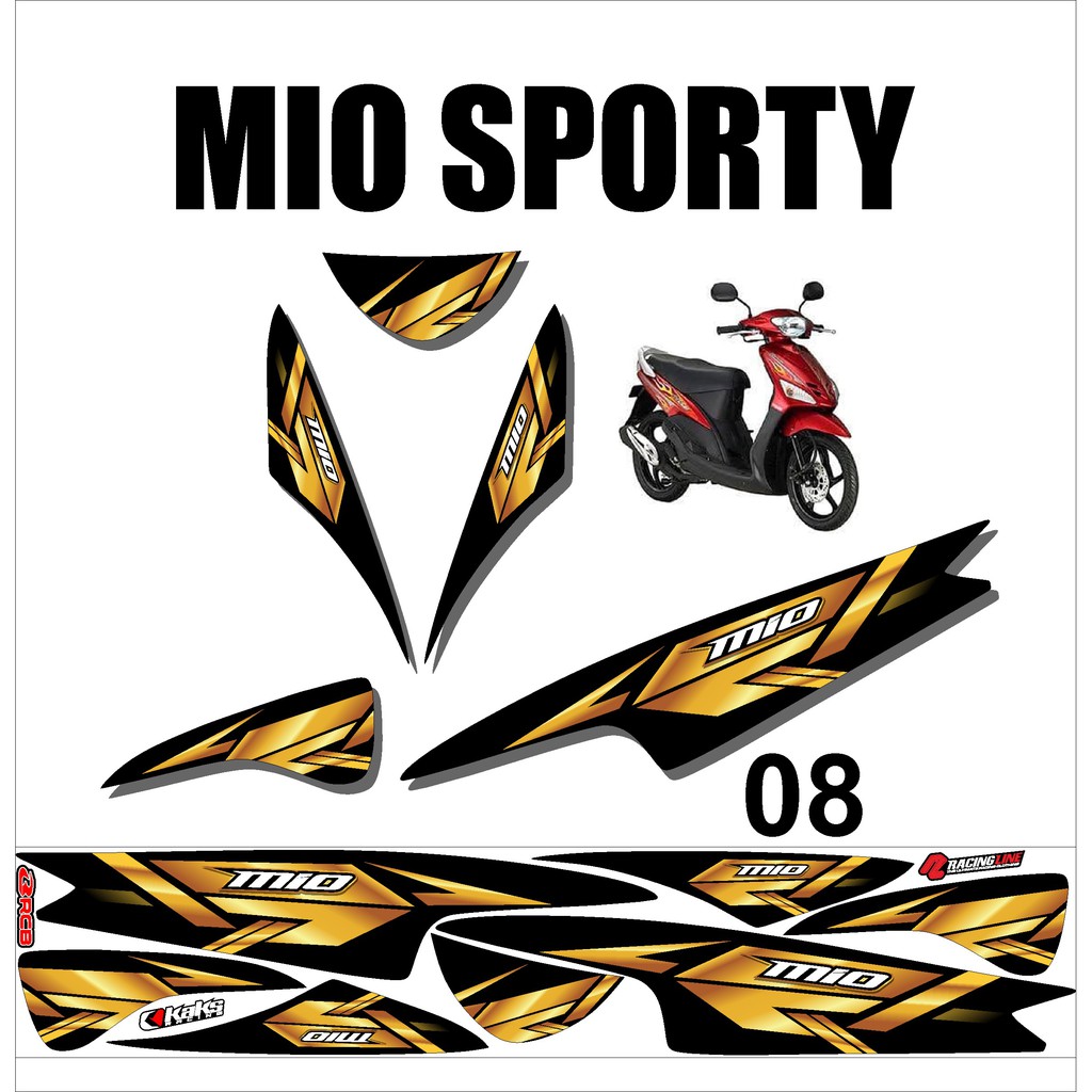 Stiker Sticker Striping Motor Variasi Yamaha MIO SPORTY Racing Murah Desain DS MIO - 8