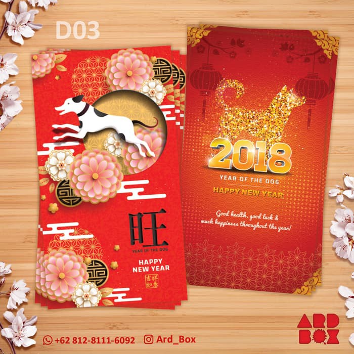 

Langsung Order Angpao Premium Imlek Costum Nama 2 desain baru Merah tahun anjing Murah