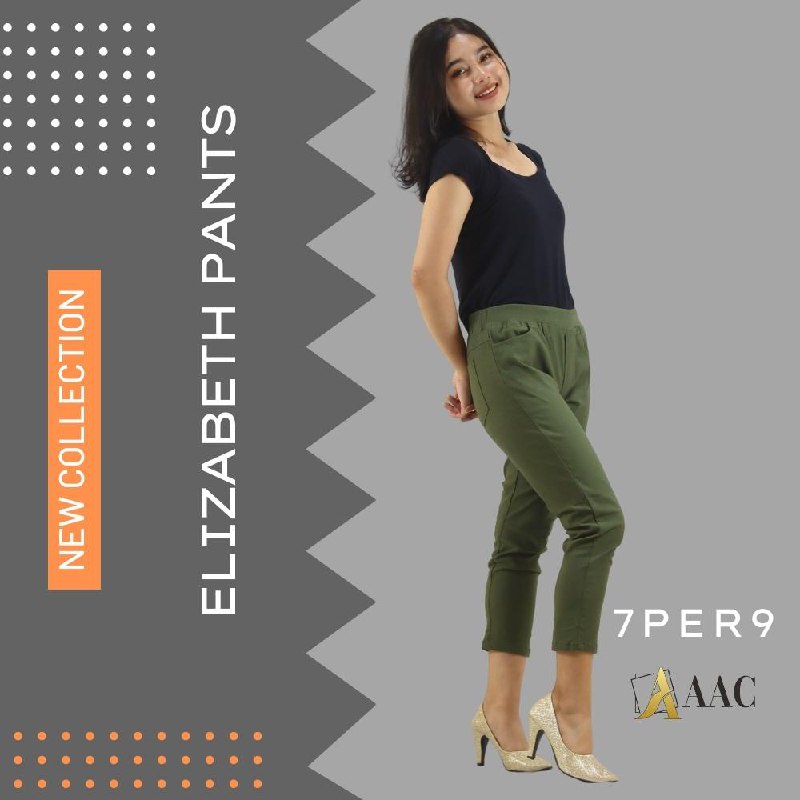 Celana Chino Wanita 7/9 , Elizabeth Pants 7Per9 Bahan Tebal Dan Stretch