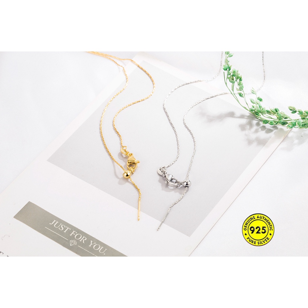 Kalung Rantai 18K Bahan Silikon Adjustable Dengan Jarum Untuk Wanita