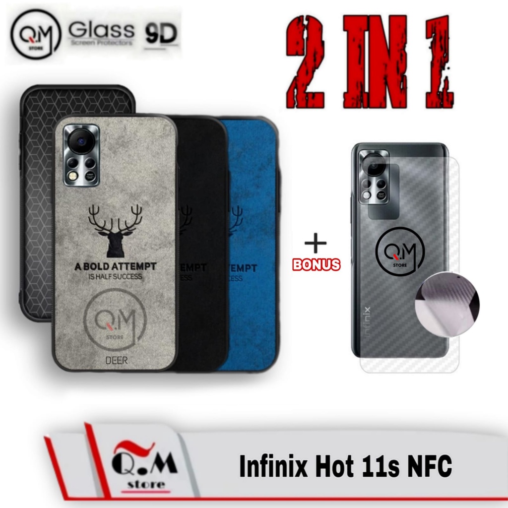 PROMO Case Deer Infinix Hot 11s NFC / Hot 11 / Hot 11 Play / Hot 10 / 10S / 10 Play / Hot 8 / 9  / 9 Play / Infinix Note 11 NFC / Note 10 / 10 Pro / 10 Pro NFC / 7 Lite Infinix / Zero 8  Free Skin Carbon Garskin