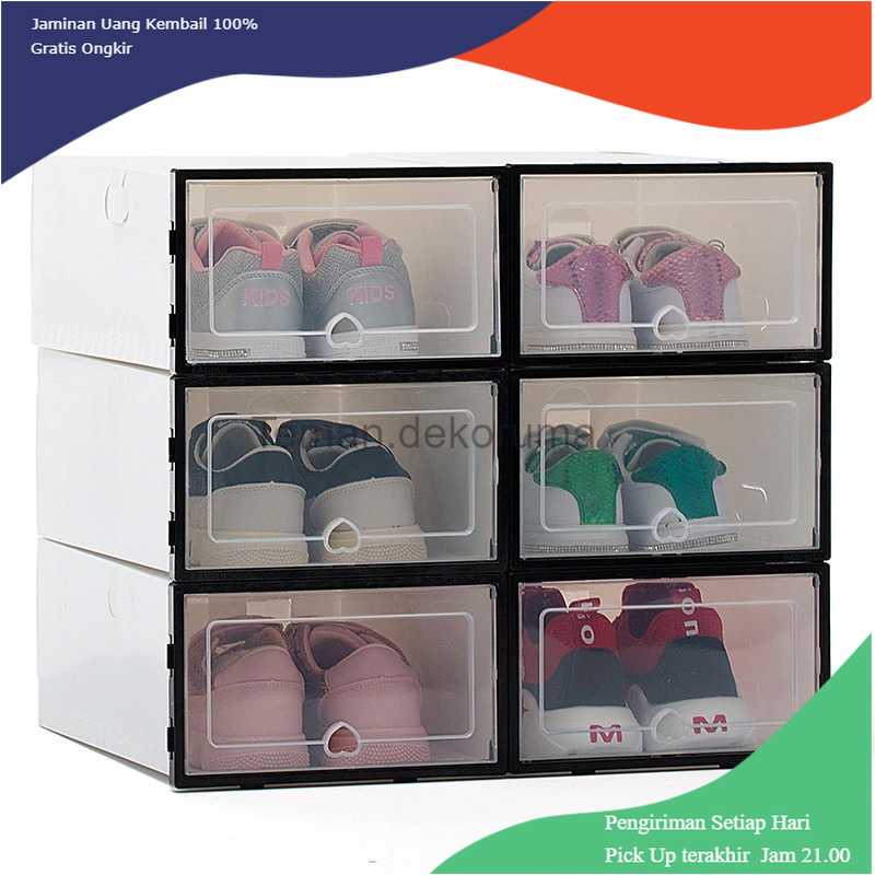 TD-REN BNBS Kotak Susun Rak Organizer Sepatu Shoe Box 6 PCS Size L - LF010