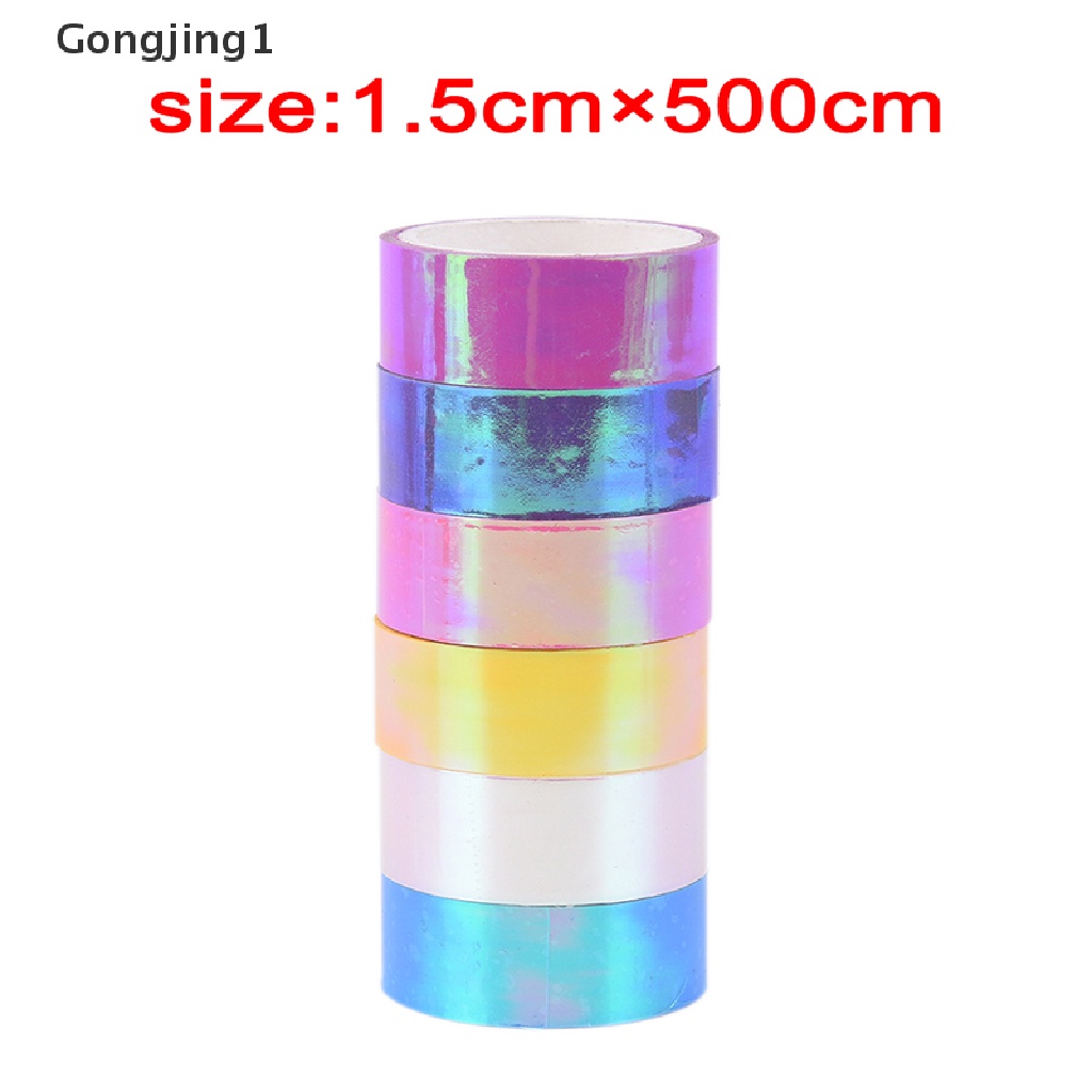 Gongjing1 Tape Perekat Glitter Prismatik Hologram Panjang 5m Untuk Dekorasi Senam Ritmik Hoops