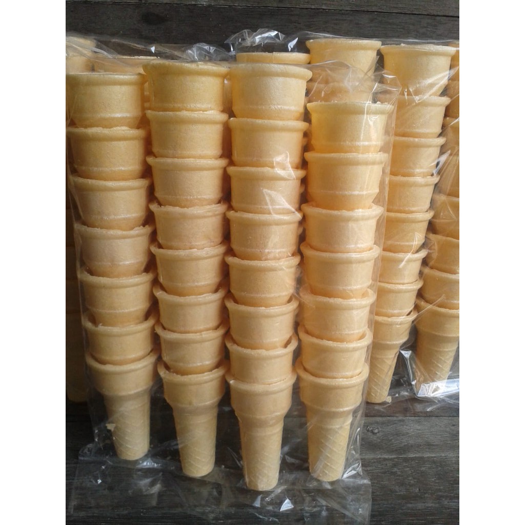 Cone McD Tanggung 30 pcs Kurir Instan (Krupuk Es Krim / Opak Contong Corong Cuncum Ice Cream)