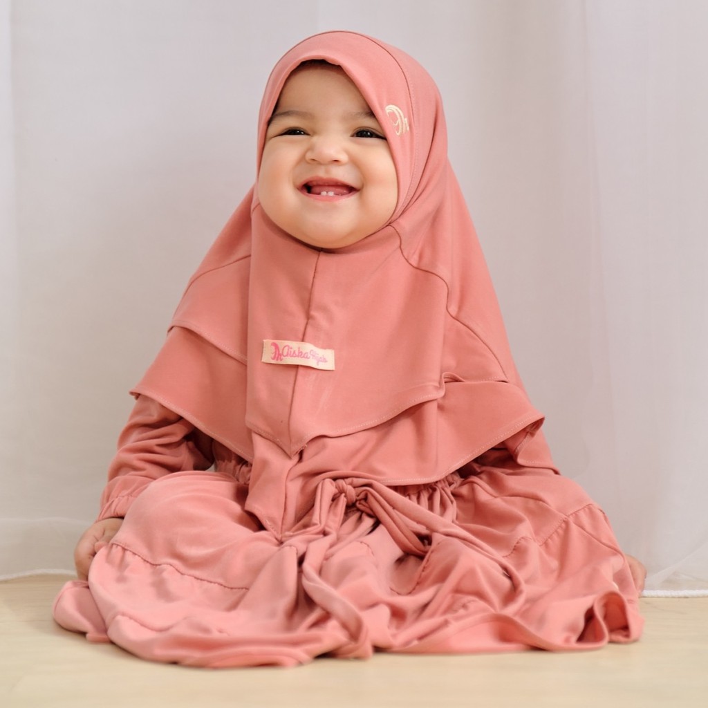 Gamis Anak Cantik Polos Akifah / Gamis Bayi Perempuan Aiska 0-4 Tahun / Gamis Bayi