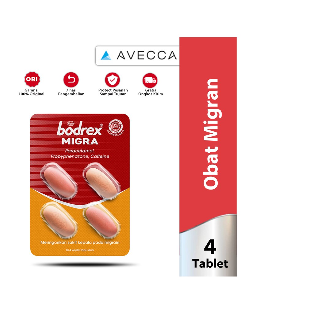 Bodrex Migra 1 Blister ISI 4 Tablet / Migran