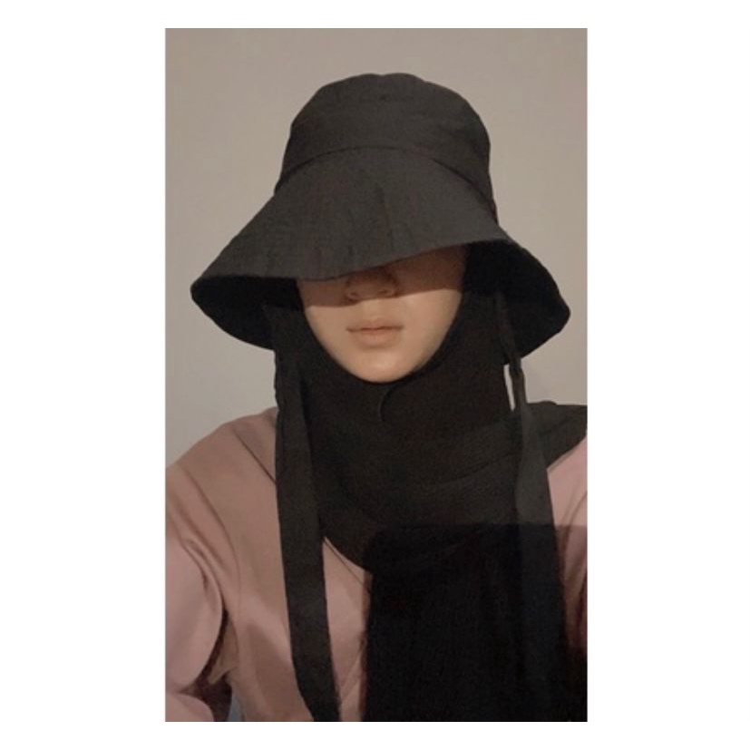 ( COD ) WIDE BUCKET HAT selebgram aksen tali /topi wanita terlaris DRILL