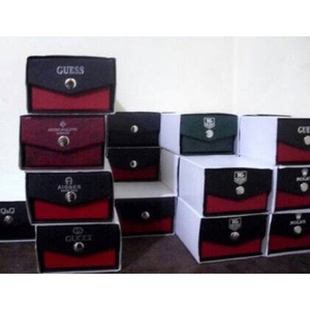 Box kotak tempat jam tangan box kancing jam watch branded gucci swiss army seiko guess aigner dll