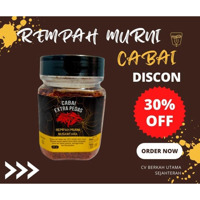 

cabai bubuk Murni Asli Bumbu Rempah cv berkah