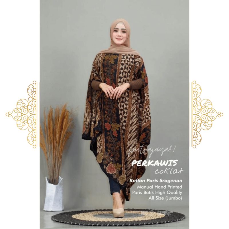 Kaftan Batik Wanita Modern Baju Kaftan Kondangan Premium Modern Jumbo PERKAWIS 7