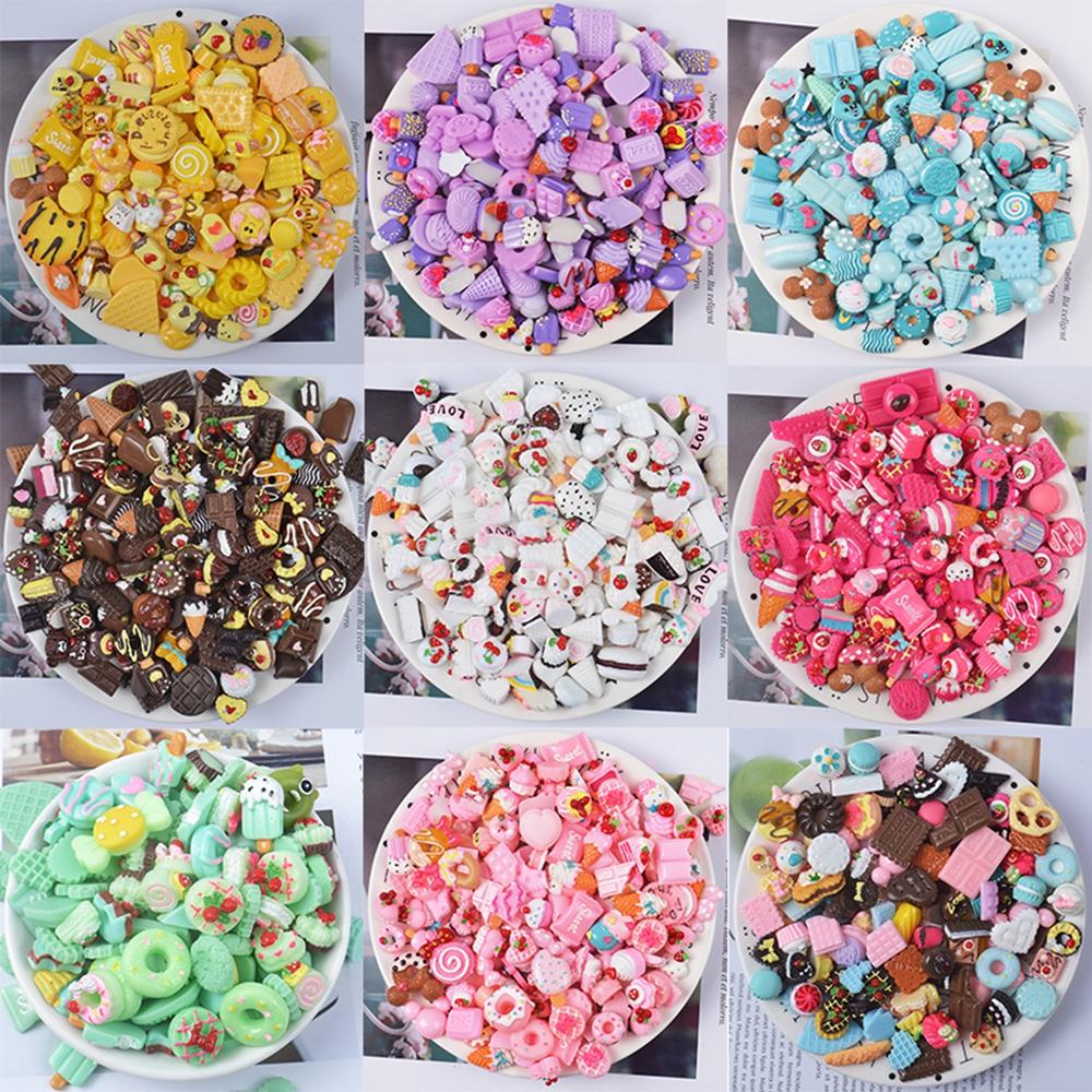 Quinton slime charms beads resin Kartun Untuk Jepit Rambut Gantungan Kunci croc Aksesoris Hadiah Permen Pesona scrapbooking Perlengkapan