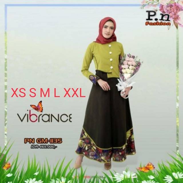 P.N FASHION VIBRANCE GM 1135 GAMIS ATASAN MUSLIM CANTIK MODERN PREMIUM
