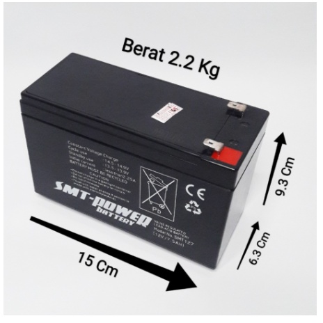 BATTERY MAINAN MOBIL AKI ANAK 12 VOLT 7 AMPER 12V 7.5AH UPS BATERAI VRLA BATREY SKUTER MR JACKIE RC/AKI MOBIL MAINAN