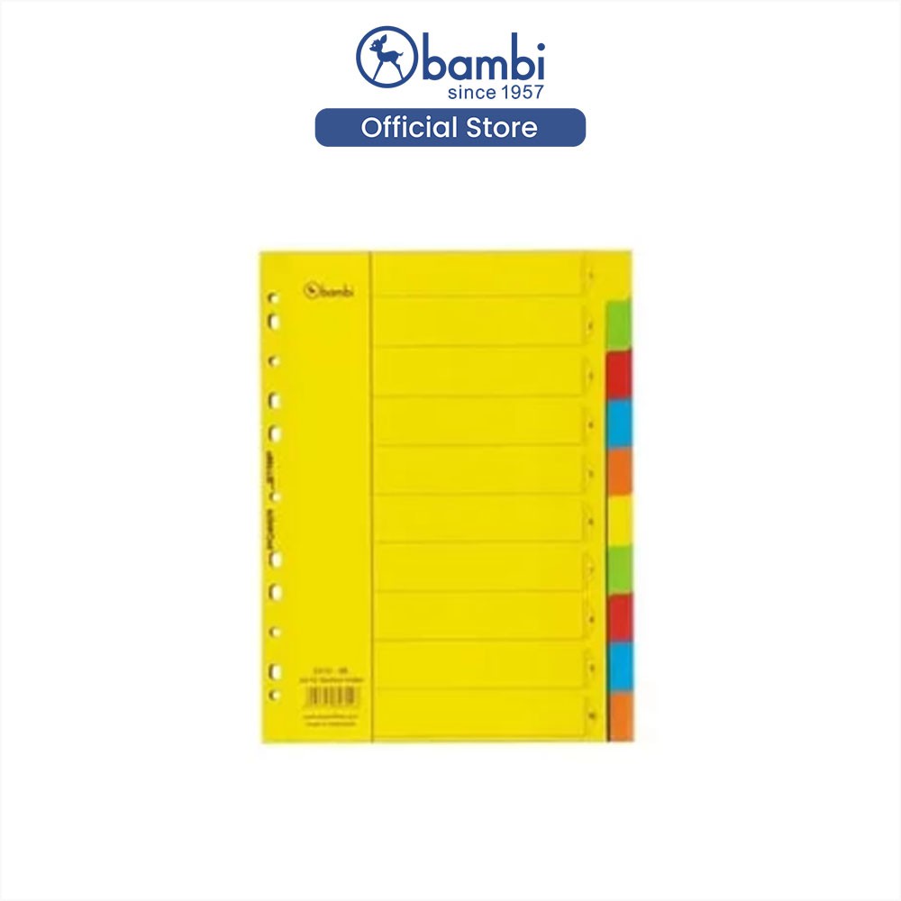 

Bambi Isi Binder A4 Divider & Indexes Pembatas Kertas Binder Edisi Include 10 Colour Index Section Original