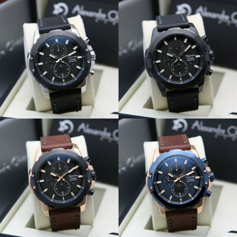 PROMO TERMURAH Jam Pria Alexandre Christie AC 6583 6583MC 6583MCL AC6583MCL Leather Original 45mm