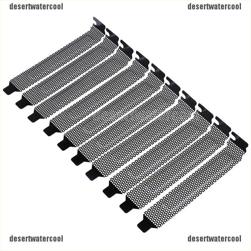 Deid 10Pcs cover slot PCI Anti Debu Bahan Baja Keras Warna Hitam