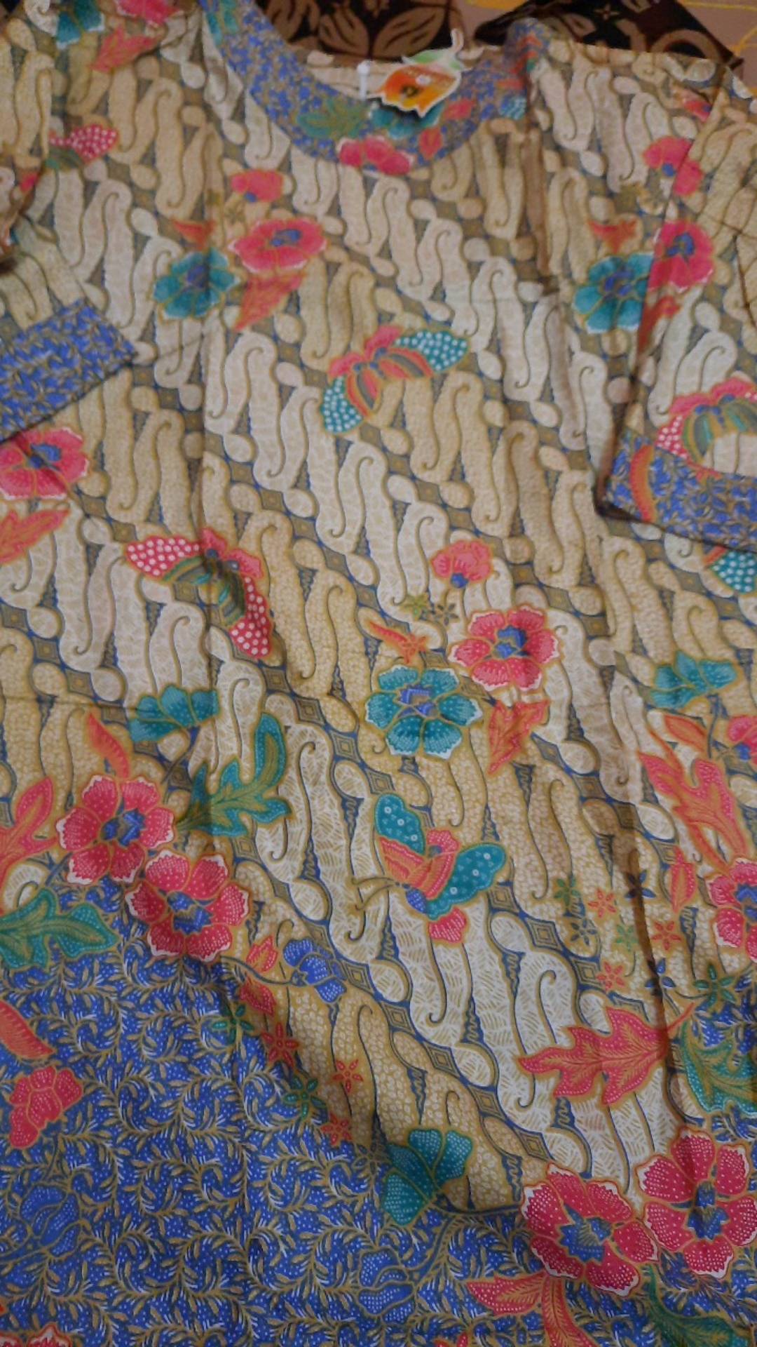 Tunik Parang Soft Gading Mika Sekar Batik Midi Tunik Kerja Kondangan Pesta Seragaman Jumbo Muslim