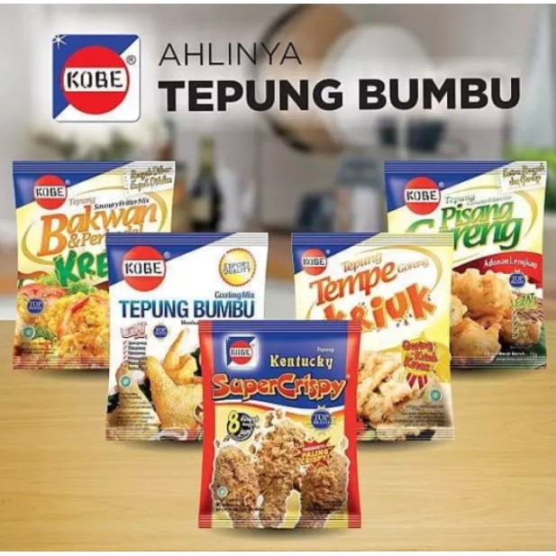 GARANSI TERMURAH ANEKA TEPUNG KOBE 70 GRAM TEMPE / BAKWAN / PISAN / PUTIH / SERBAGUNA / SUPER CRISPY