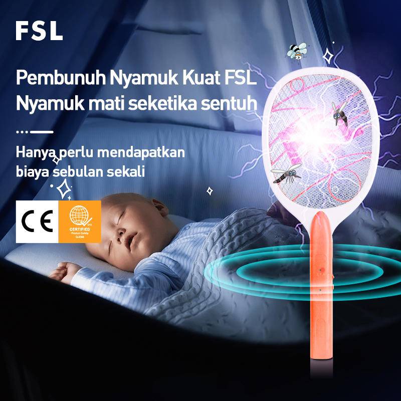 FSL Nyamuk Tepok  RAKET NYAMUK LISTRIK  ELEKTRIK USB Cas Charger
