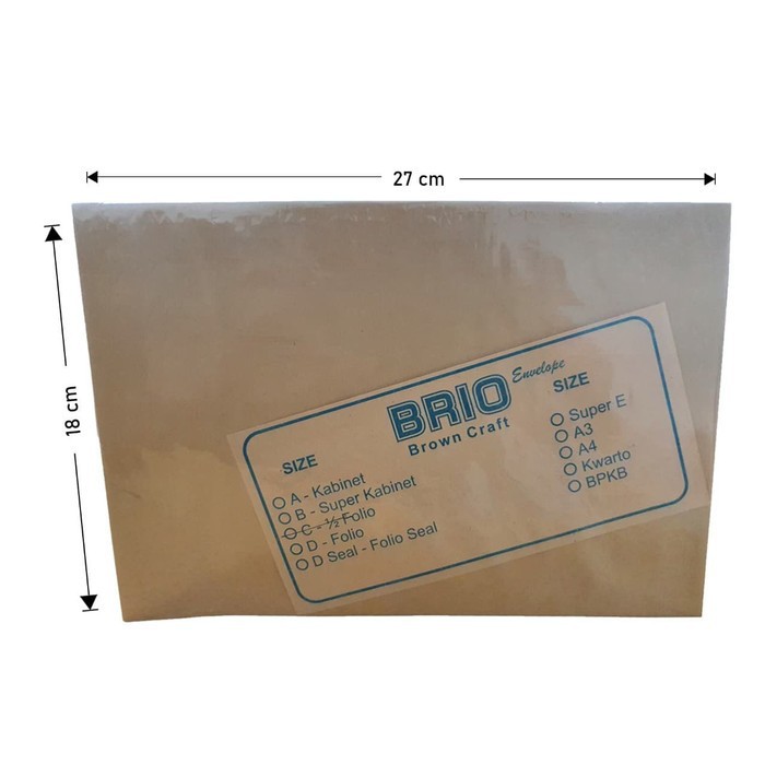 

Amplop Coklat Ukuran 1/2 FOLIO 1 Pack Isi 100 Lembar