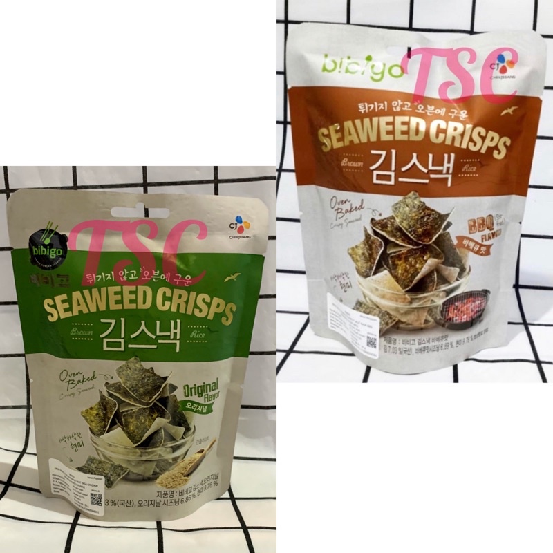 

Bibigo Seaweed Crisps BBQ/Original Flavor/Snack Rumput Laut Import/Seaweed Brown Rice/Barbecue/asin