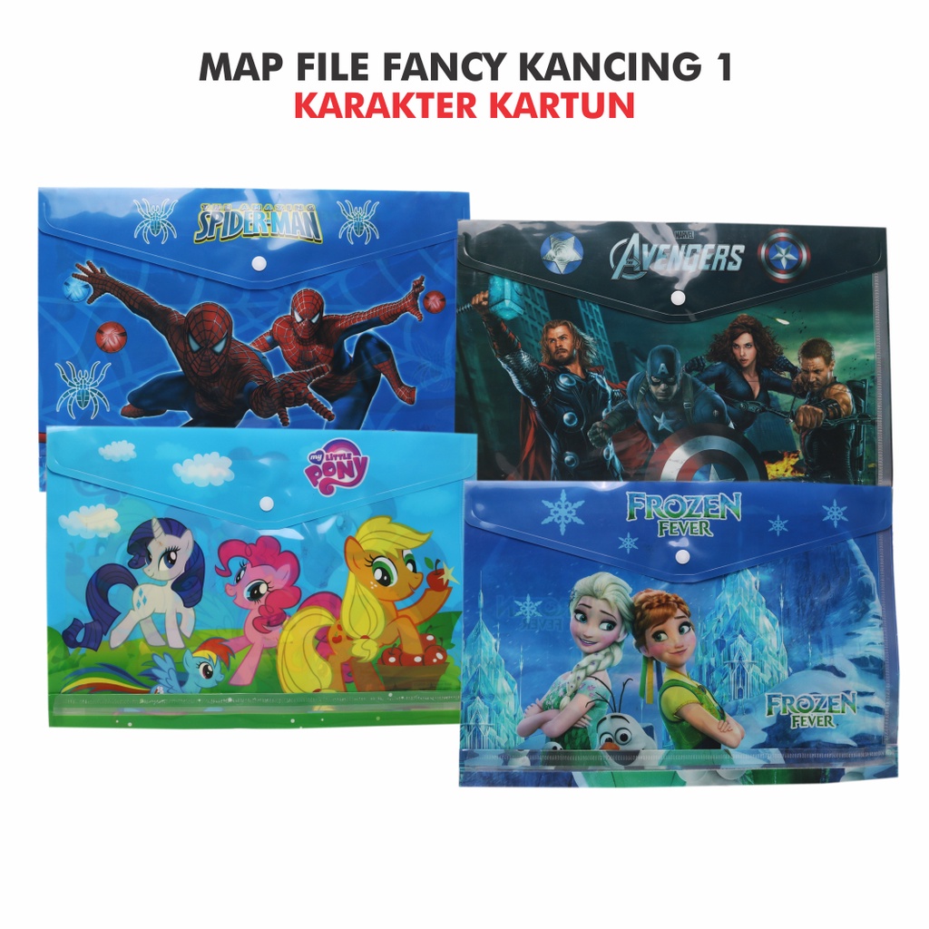 

Map File Plastik Penyimpan Berkas Kancing 1 Ukuran Folio Gambar Karakter