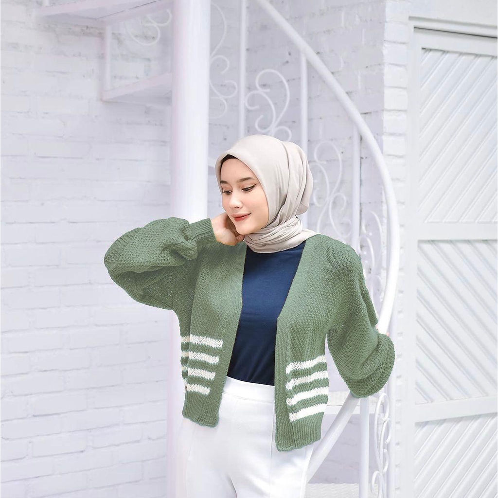 Cardigan Wanita Rajut Halus Tribal YURIE CARDY