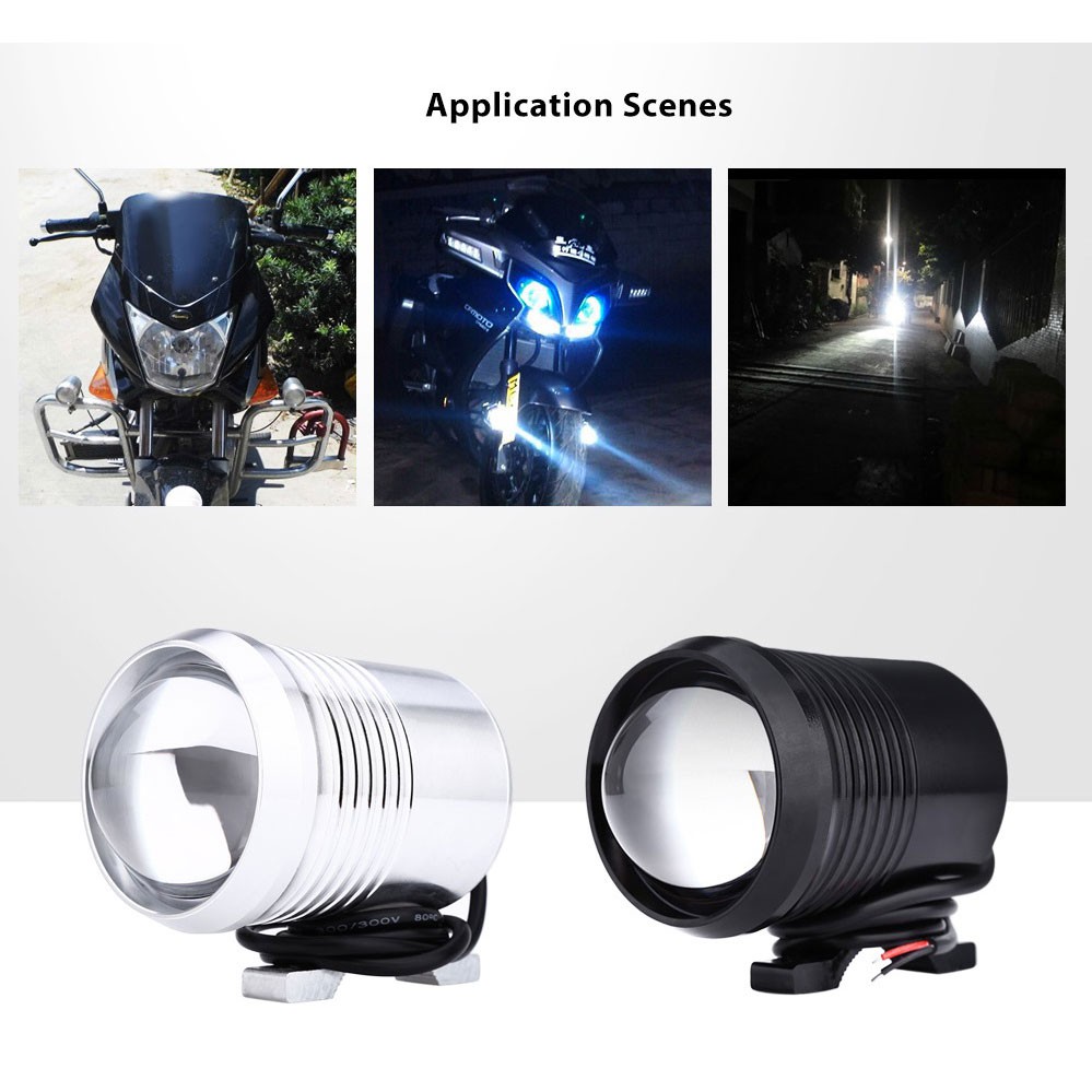 Lampu Tembak Motor LED High Low Beam U2 1200 Lumens 30W - OMRSFMBK Black