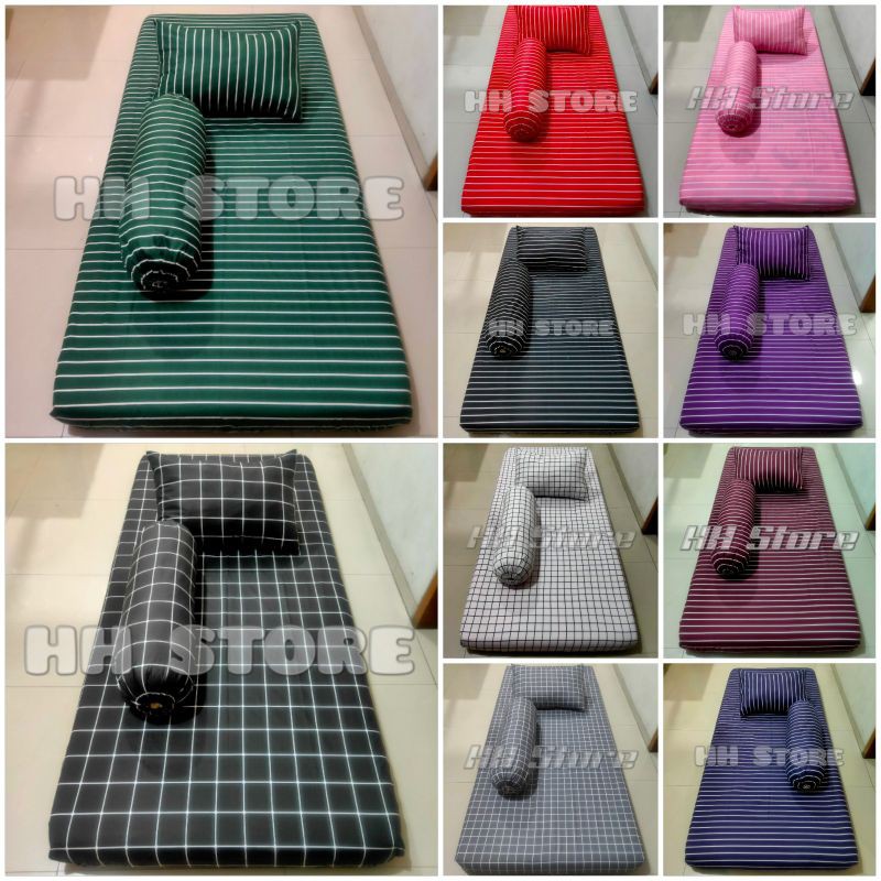 Sprei Single Aesthetic Monokrom Monochrome Kotak Besar dan Emboss
