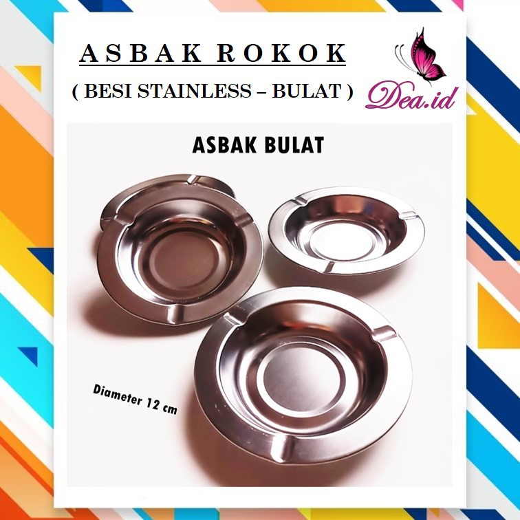 [DEASTORE] ASBAK ROKOK BESI STAINLESS BENTUK BULAT