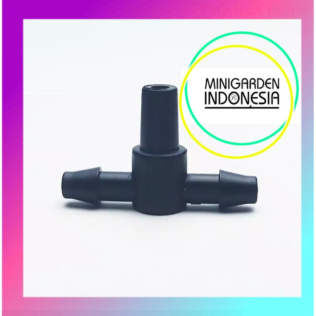 KONEKTOR NEPEL TEE NOZZLE fitting nipel T selang PE 7mm ke sprayer 6mm head mist sprinkle alat siram