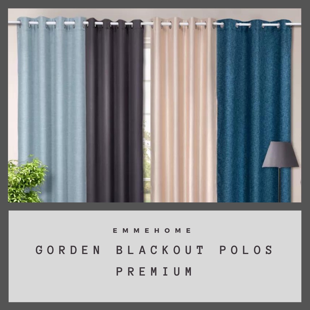 GORDEN PINTU BLACKOUT POLOS PREMIUM THE JOY SERIES (EMBOSS) GRADE A UKURAN 135x220 CM