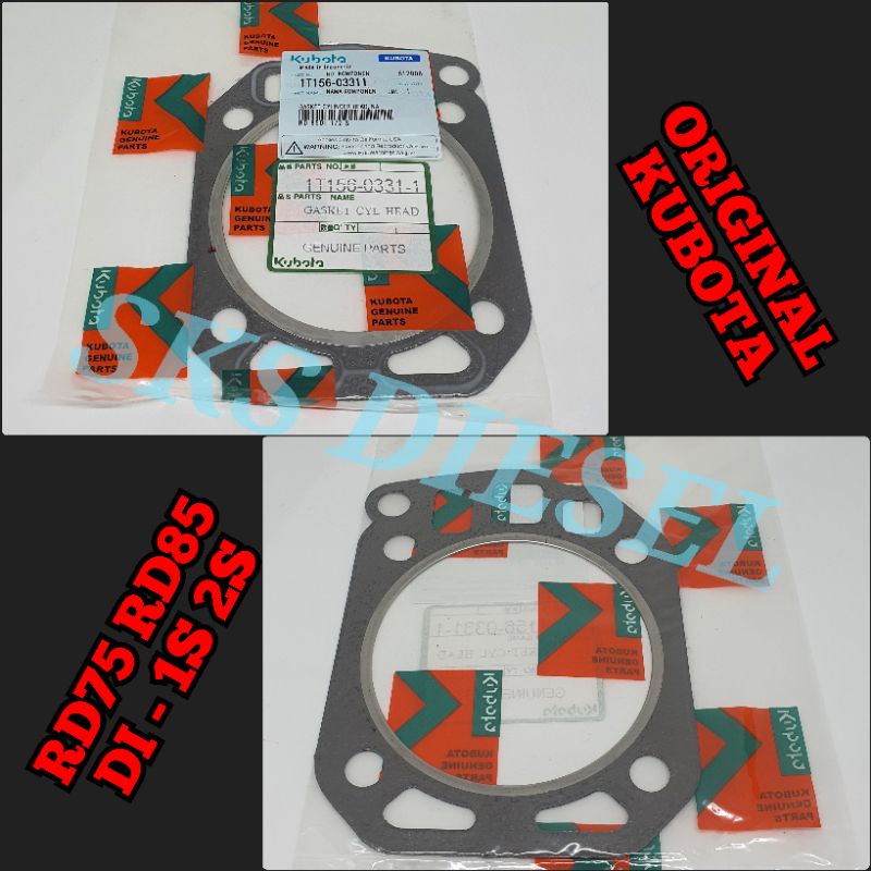 RD85 1S 2S RD 85 GASKET CYLINDER HEAD PAKING DEKSEL KOP MESIN DIESEL KUBOTA ORIGINAL