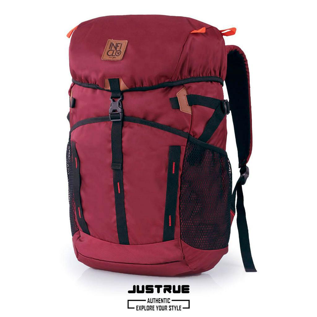 Justrue Tas Gunung 40 Liter Tas Ransel Semi Keril 40L Merah 404