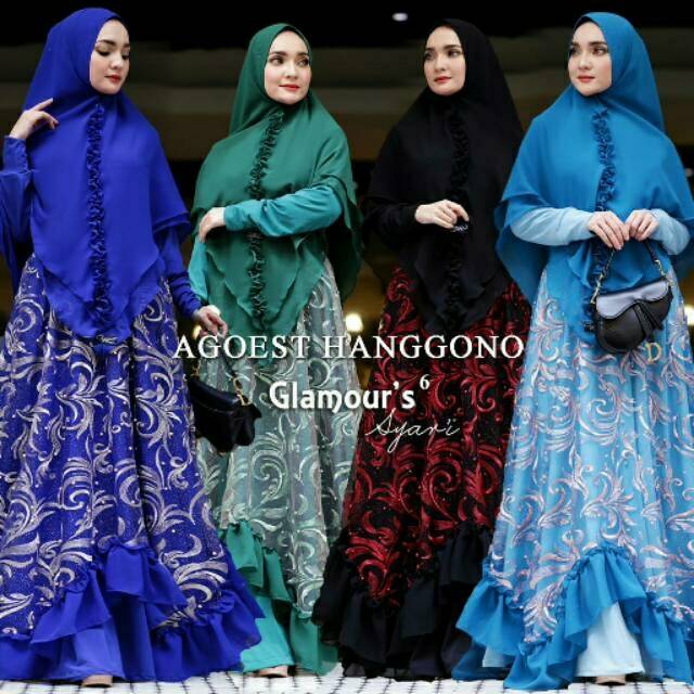 ORI💗💗💗 gamis pesta GLAMOURS SYARI 6 AGOEST HANGGONO gamis brukat premium