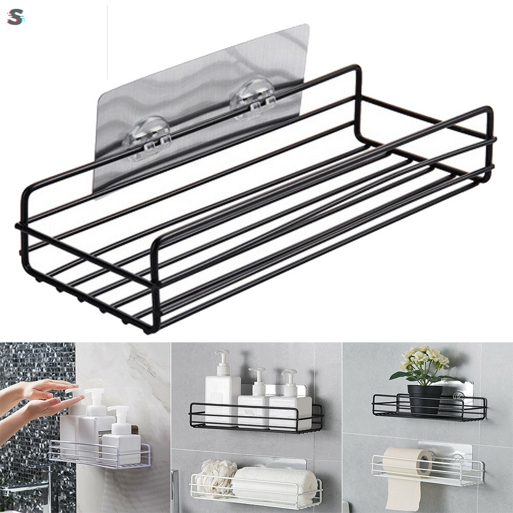 Kitchen Bathroom Shower Caddy Shelf Wall Mount Corner Organizer Storage Rack Shopee Indonesia